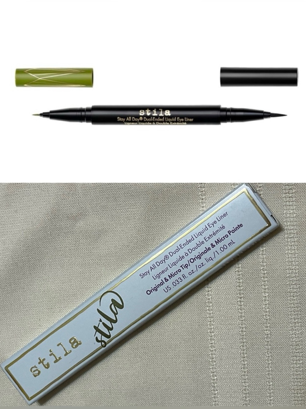 Stila Stay All Day Dual-Ended Liquid Eyeliner in Black & Olive Green